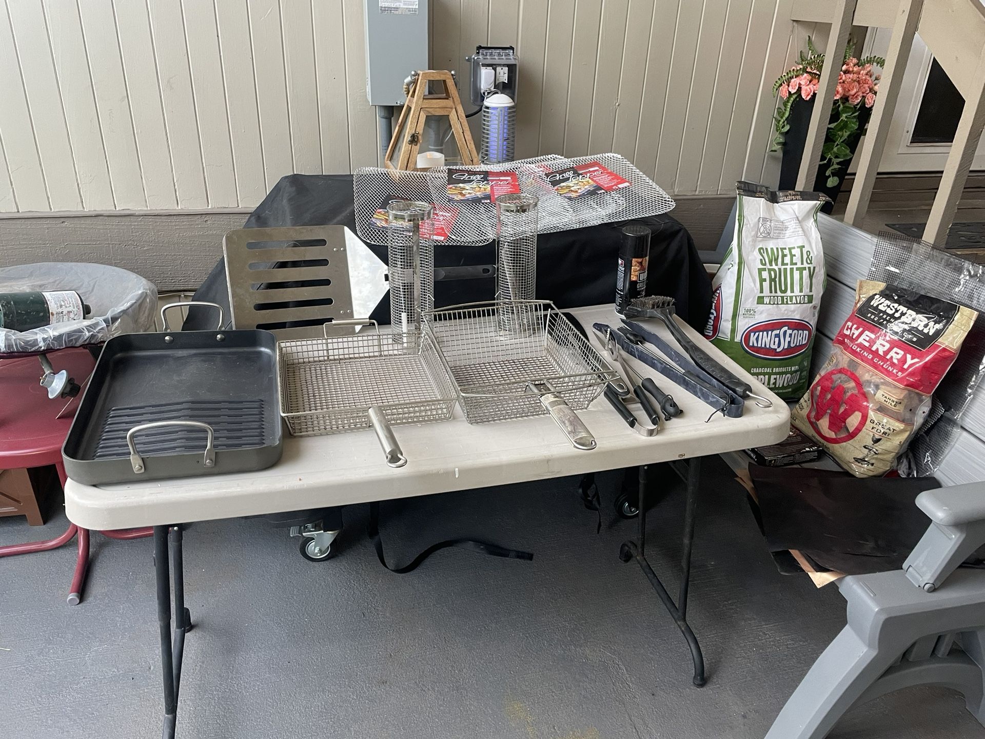 Barbecue Tools, Baskets,Grill Covers, Briquettes and Cherry Wood