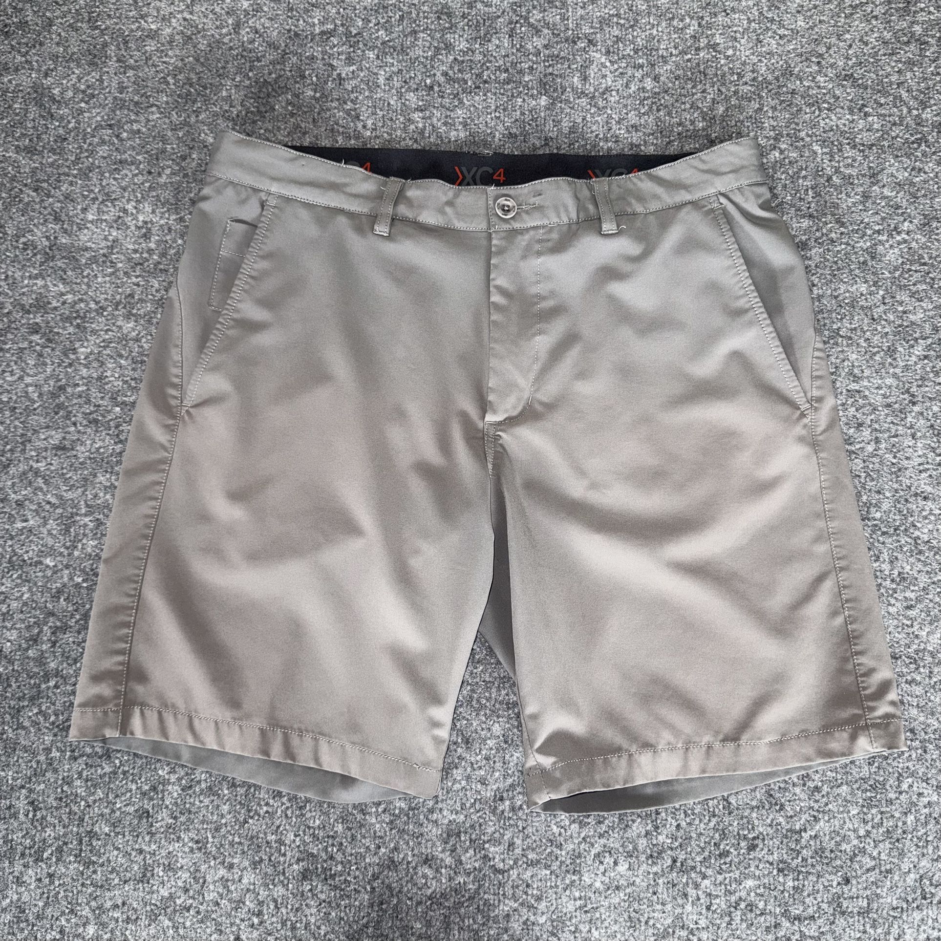 Johnston & Murphy XC4 Shorts Mens 34 Gray Performance Stretch Golf Casual Travel