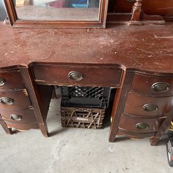 Antique Dresser with Mirror  and Drawer Chest