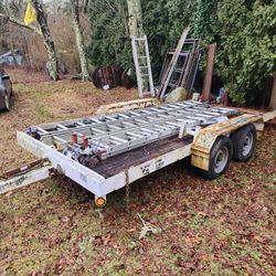 9 Ton Tilting Trailer by Custom Trailers Dual Axle With Loading Ramps 16' x 6.5' Heavy Duty