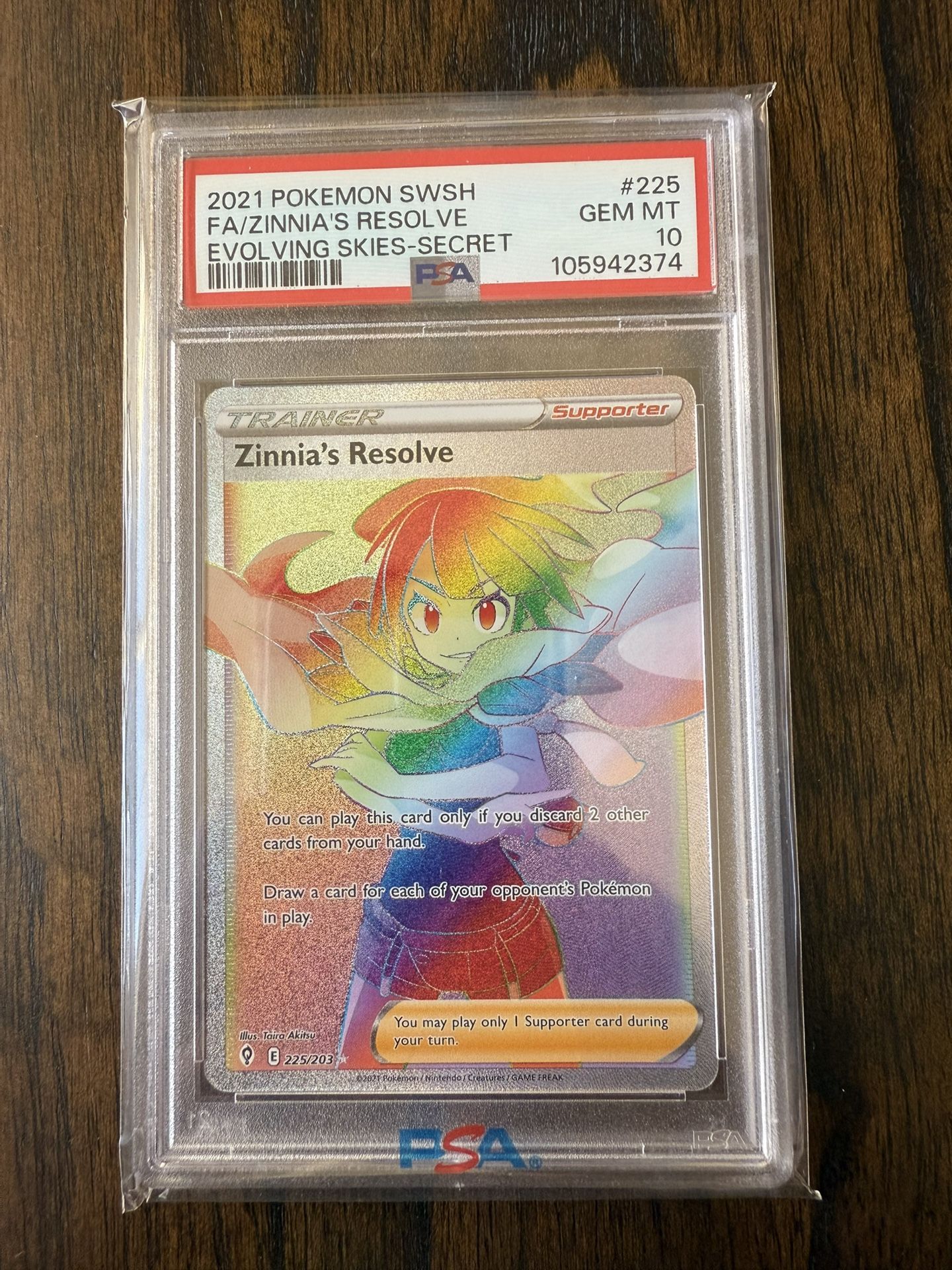 2021 Pokemon Evolving Skies Zinnia’s Resolve PSA 10