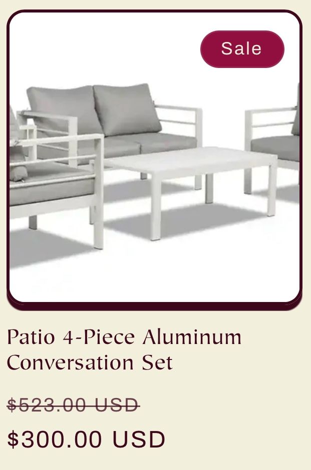 Patio 4-Piece Aluminum Conversation Set