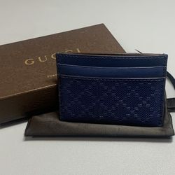 Gucci Diamante Leather Card Holder (Blue)
