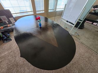 Large Expandable Kitchen Dining Room Table Black and Brown