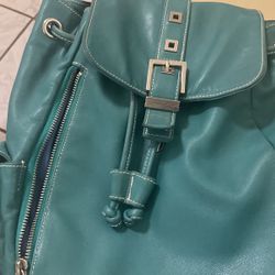 Perlina Blue Leather Bag 