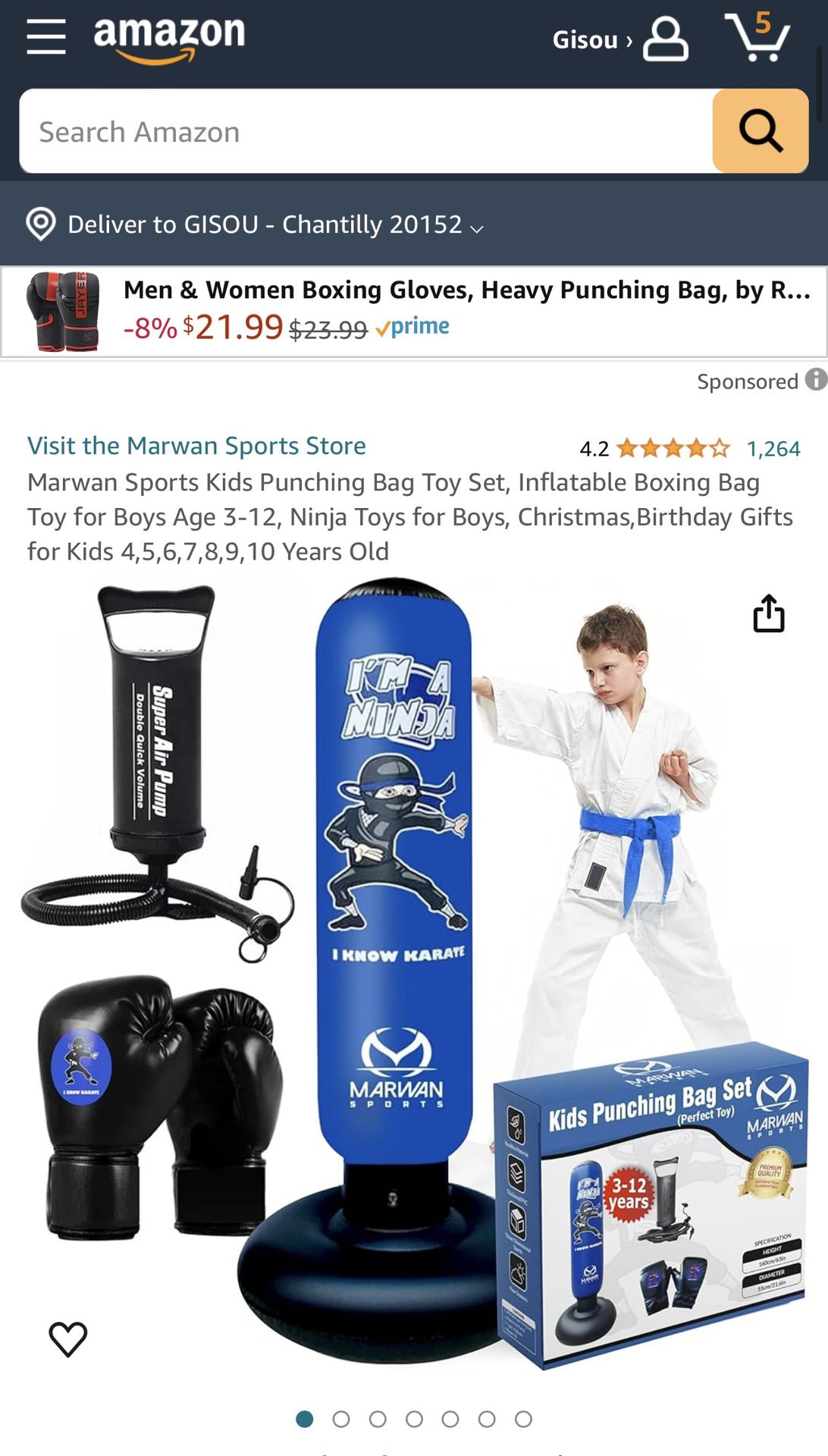 Marwan Sports Kids Punching Bag Set