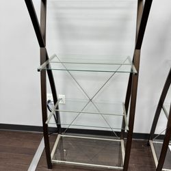 Modern Glass & Metal Shelf Unit – 4 Tier Display / Storage Rack