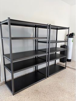 Two 72-Inch 5-Shelf Steel Storage Racks