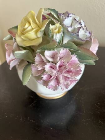Vintage 5" Porcelain Flower Bouquet Bone China Staffordshire Floral