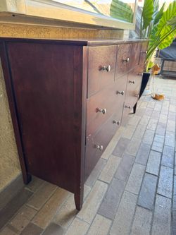 Dark Wood Dresser with Mirror