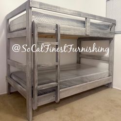 Twin Bunk Bed With Mattress 