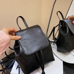 Minimalist Solid Color Backpack,All-Match Drawstring Storage Rucksack,Mini Women's Simple Bag,School Backpack,Large Capacity,Laptop 