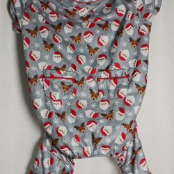 Simply Dog Holiday Santa Reindeer Dog Flannel Pajamas Small Christmas Pajamas