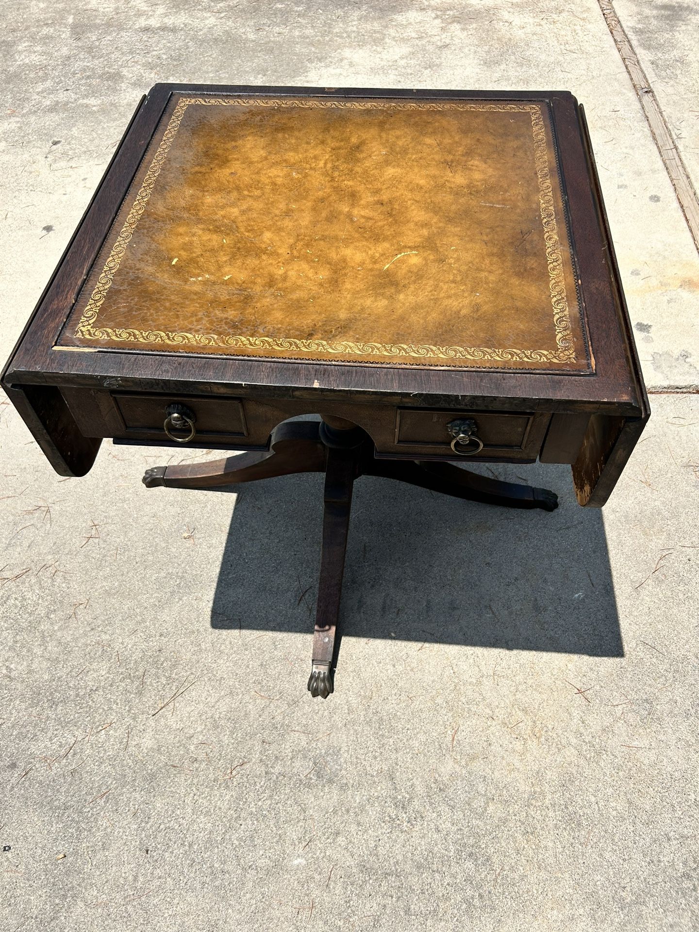 Leather Top Table