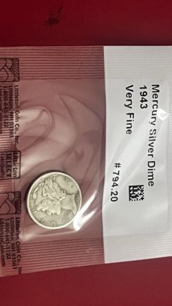 1943 mercury silver coin.