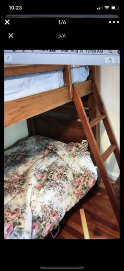 Vintage Twin Oak Bunk Bed with Ladder from ET Movie