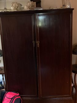Dark Wood Armoire with Double Doors