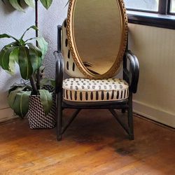 Vintage Heavy Oval Ornate Carved Mirror J.A. Olson Company Winona.