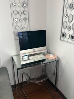 Silver desk/ chair