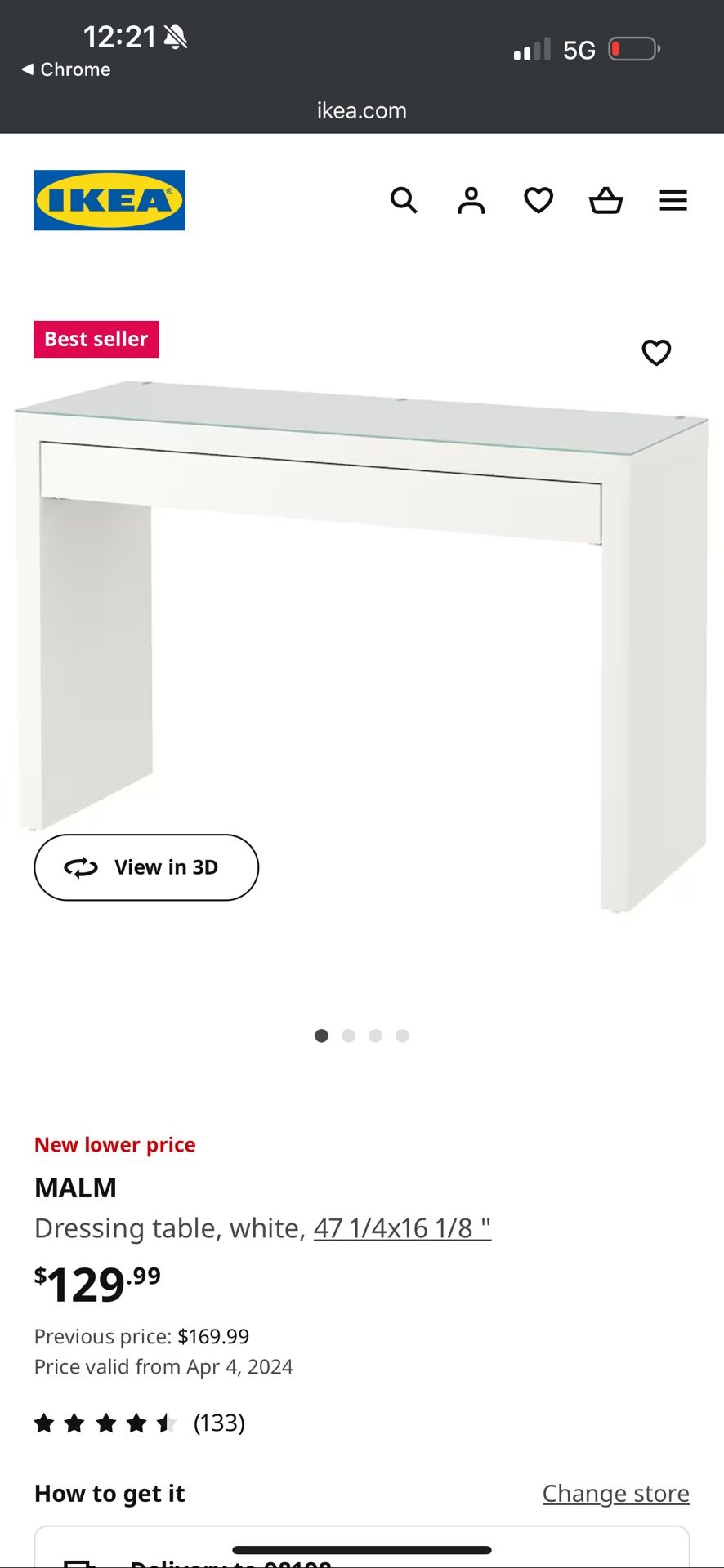 IKEA Malm Dressing Table & Mirror - Pending