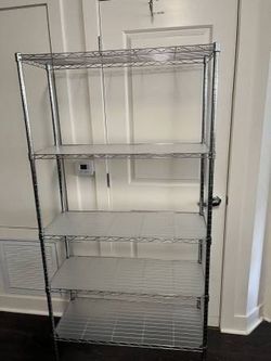 (5) - Shelf - Steel Wire Tier Shelving & - (4) - Liners