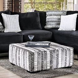 Beautiful Black Sectional Sofa and Ottoman