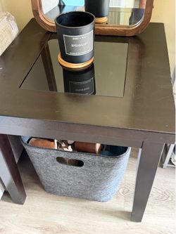 Matching Dark Wood Side Tables