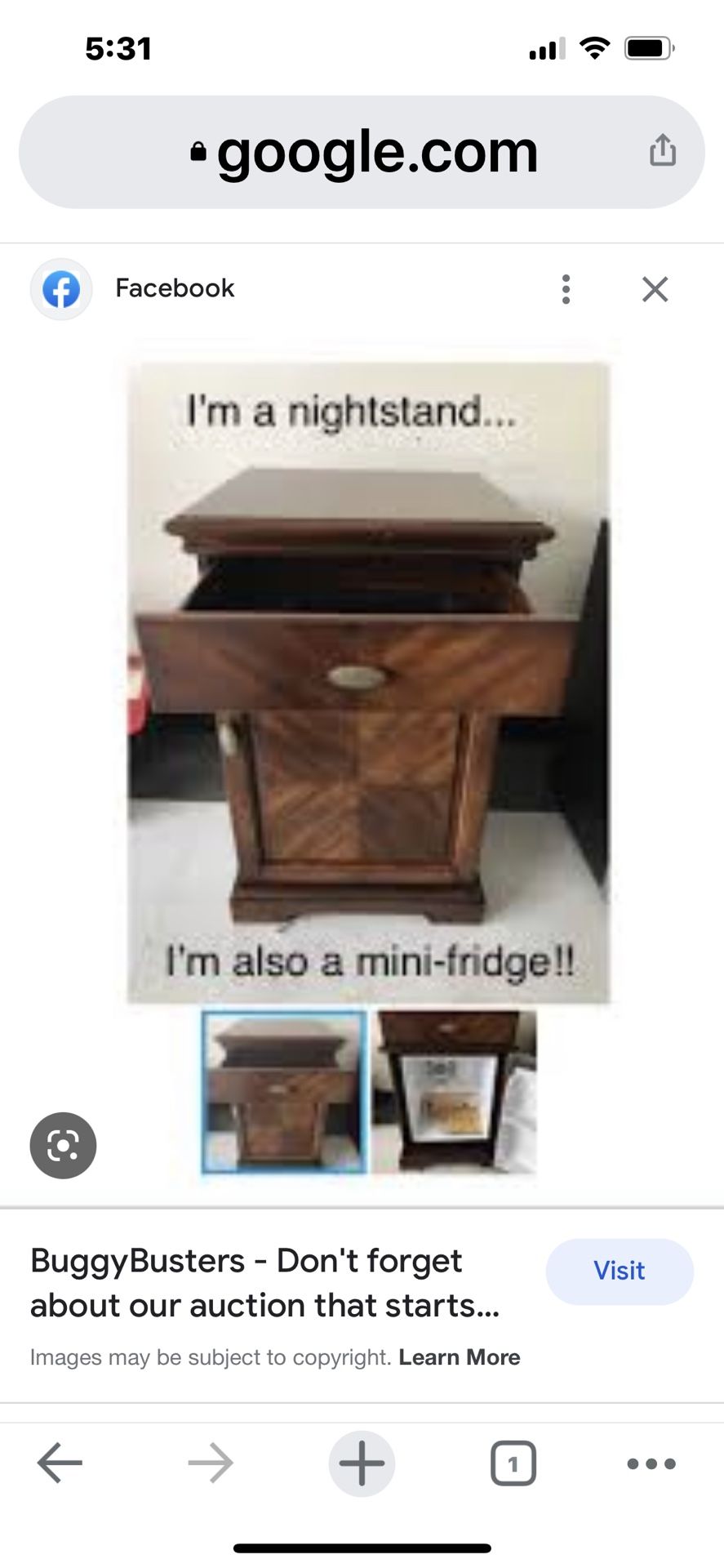 End Table And Mini Fridge