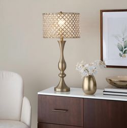 Topaz 27" Metal Table Lamp in Gold Metal