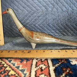 VINTAGE TONALA CERAMIC BIRD HAND PAINTED FLORAL DESIGN MADE IN MEXICO