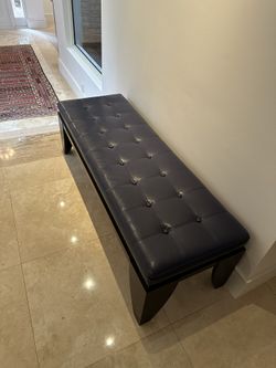 Blue Leather Bench