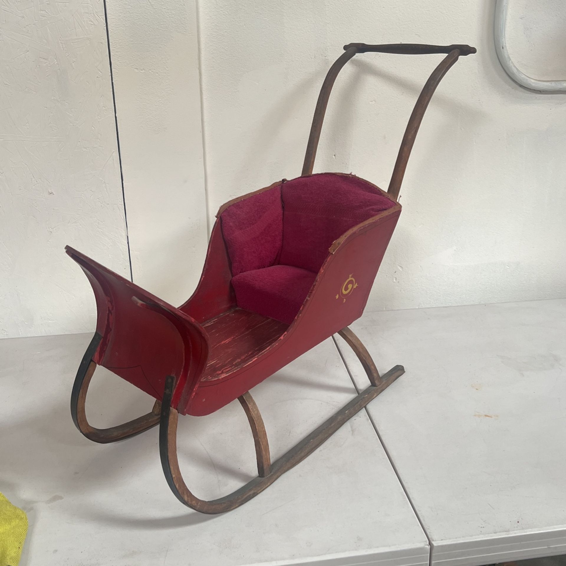 Vintage Antique Child’s Doll Sleigh Push Sled