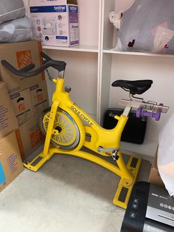 SoulCycle At-Home Indoor Exercise Bike Yellow Spin Bike Stationary Cycling Bike