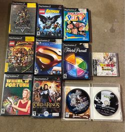PS2 Playstation 2 10 game lot bundle lego batman indiana jones kingdom hearts lord of the rings