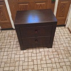 Wood Two Drawer Nightstand/24 X 15.5 X 25 Inches 