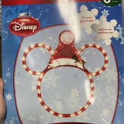 Disney Mickey Mouse Light Up Christmas Window Decor 15" Red 2009