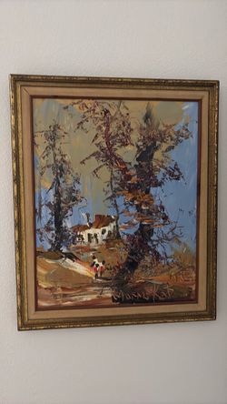 Original 1985 Morris Katz Signed Oil Painting – Guinness Record Artist