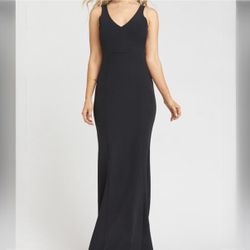 Show Me Your Mumu Morgan Gown is sleek and form fitting creating a classic silhouette Black Size large Lined on the inside Sleeveless Zips in back Str