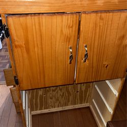 Wood Dresser (3 Drawers) Plus Storage In The Top