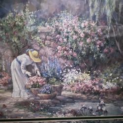 Barbara Mock HER GARDEN 27”x 32” Framed