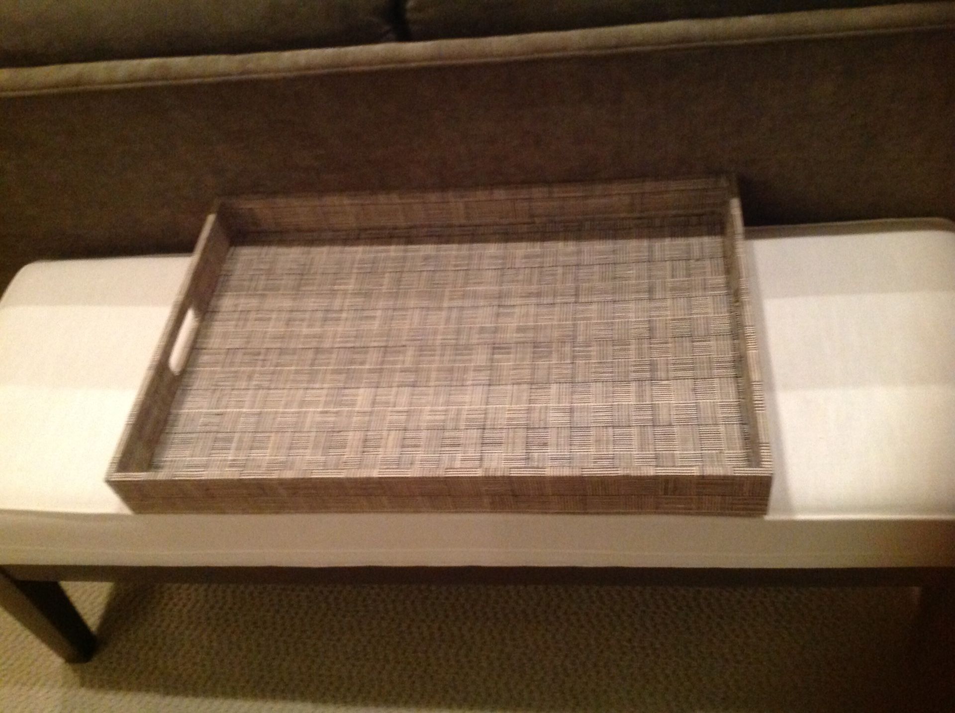 West elm tray. Great on ottoman coffee table orig 89
