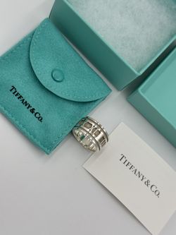 Authentic Tiffany Atlas Staring Silver 925 Ring NOT Supreme Stussy
