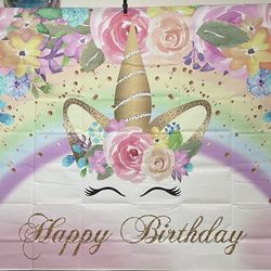 Unicorn Happy Birthday Banner 