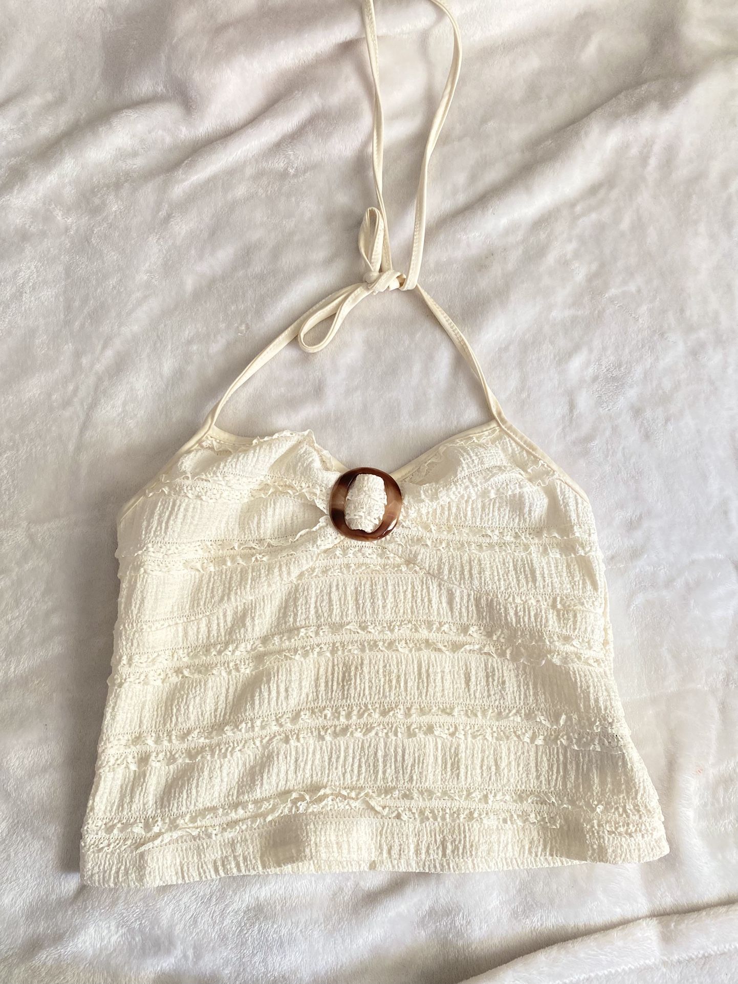 Beige Beach Halter Top