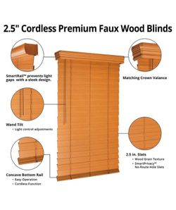 Cordless 2 in. Faux Wood Blinds