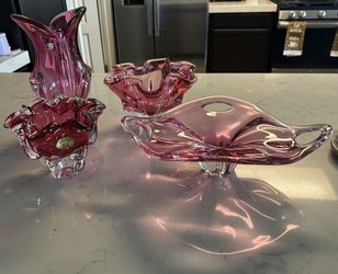 $200 obo for all 5 pieces Bohemia czechoslovakia crystal