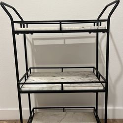 Mini bar 3 shelves. Marble and black steel