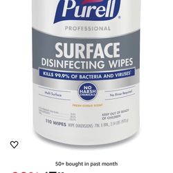Purel 110 Wipes Fresh Citrus scent 2.00$ Only Selling Qty 