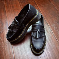 Dr. Martens Black Tassel Platform Loafers