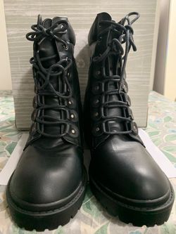 Black Chunky Combat Boots